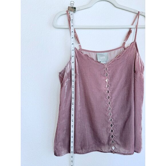 NWT Anthropologie Maeve Velvet Cut Out Camisole Scallop Edge Top in Mauve Pink M - Picture 14 of 15